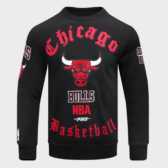 Men's Pro Standard Chicago Bulls NBA Old English Fleece Crewneck Sweatshirt
