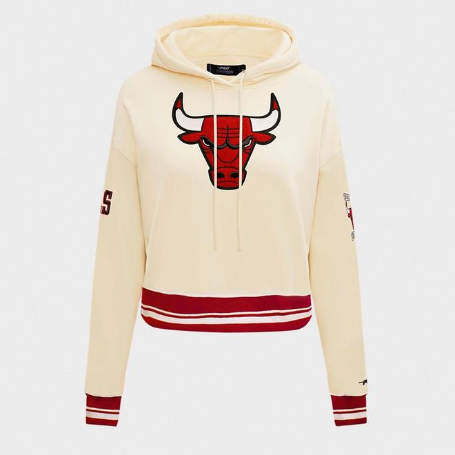 Women's Pro Standard Chicago Bulls NBA Retro Classic Fleece Cropped Pullover Hoodie