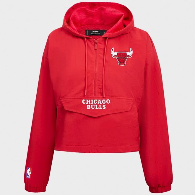 Women's Pro Standard Chicago Bulls NBA Classic Cropped Wind Half-Zip Woven Jacket