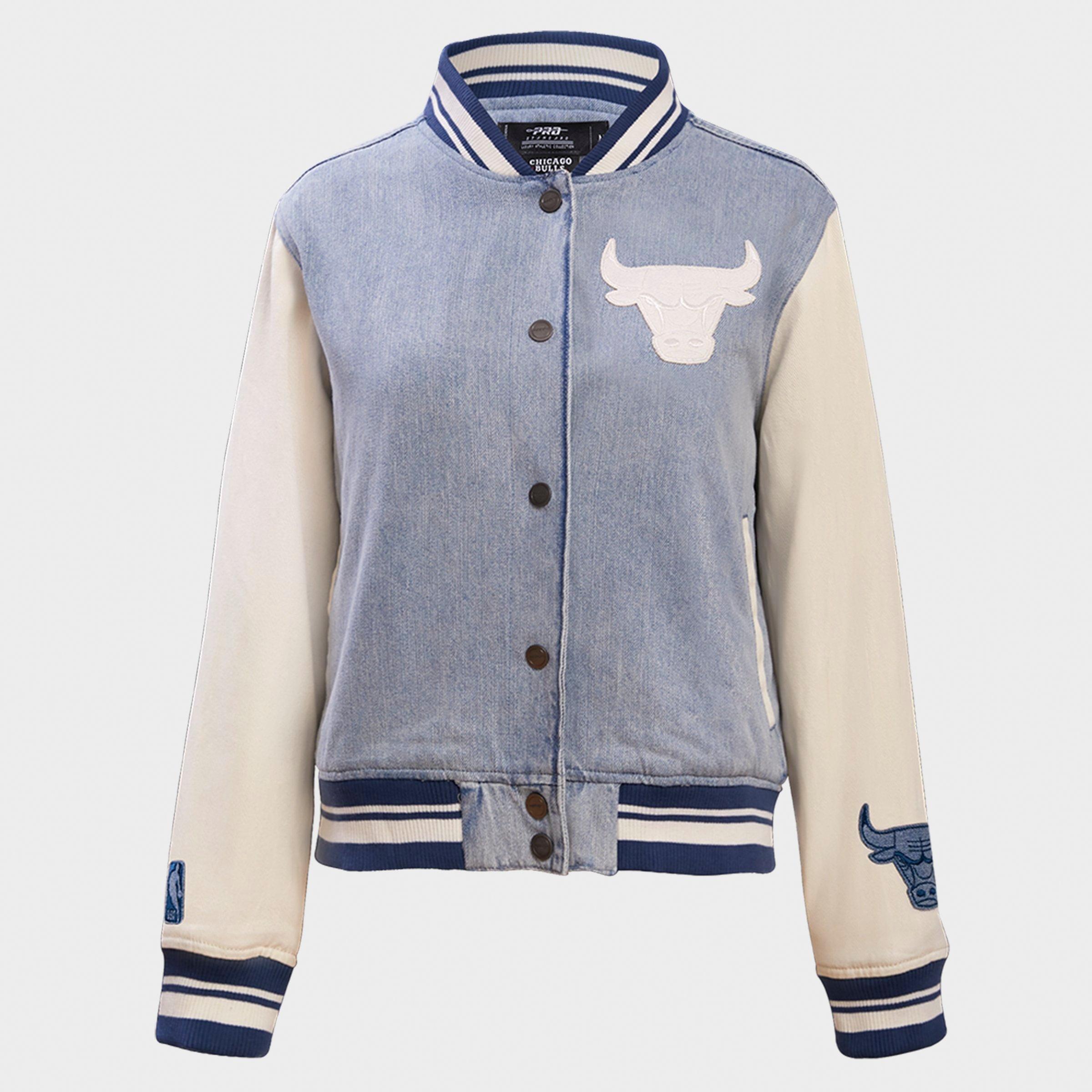 Pro Standard Women's Chicago Bulls NBA Varsity Blues Denim Varsity Jacket