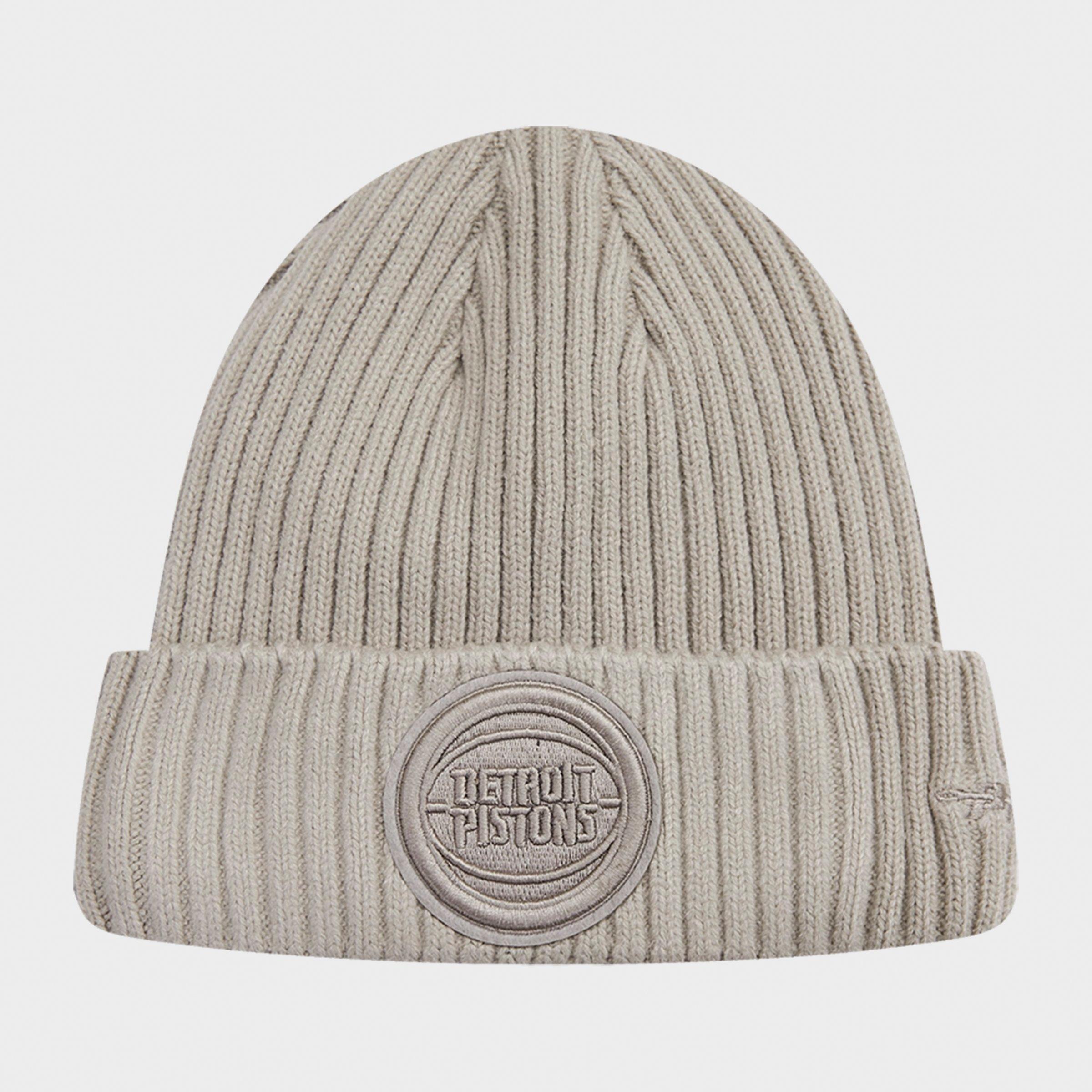 Pro Standard Men's Detroit Pistons NBA Classic Pro Beanie Hat in Taupe