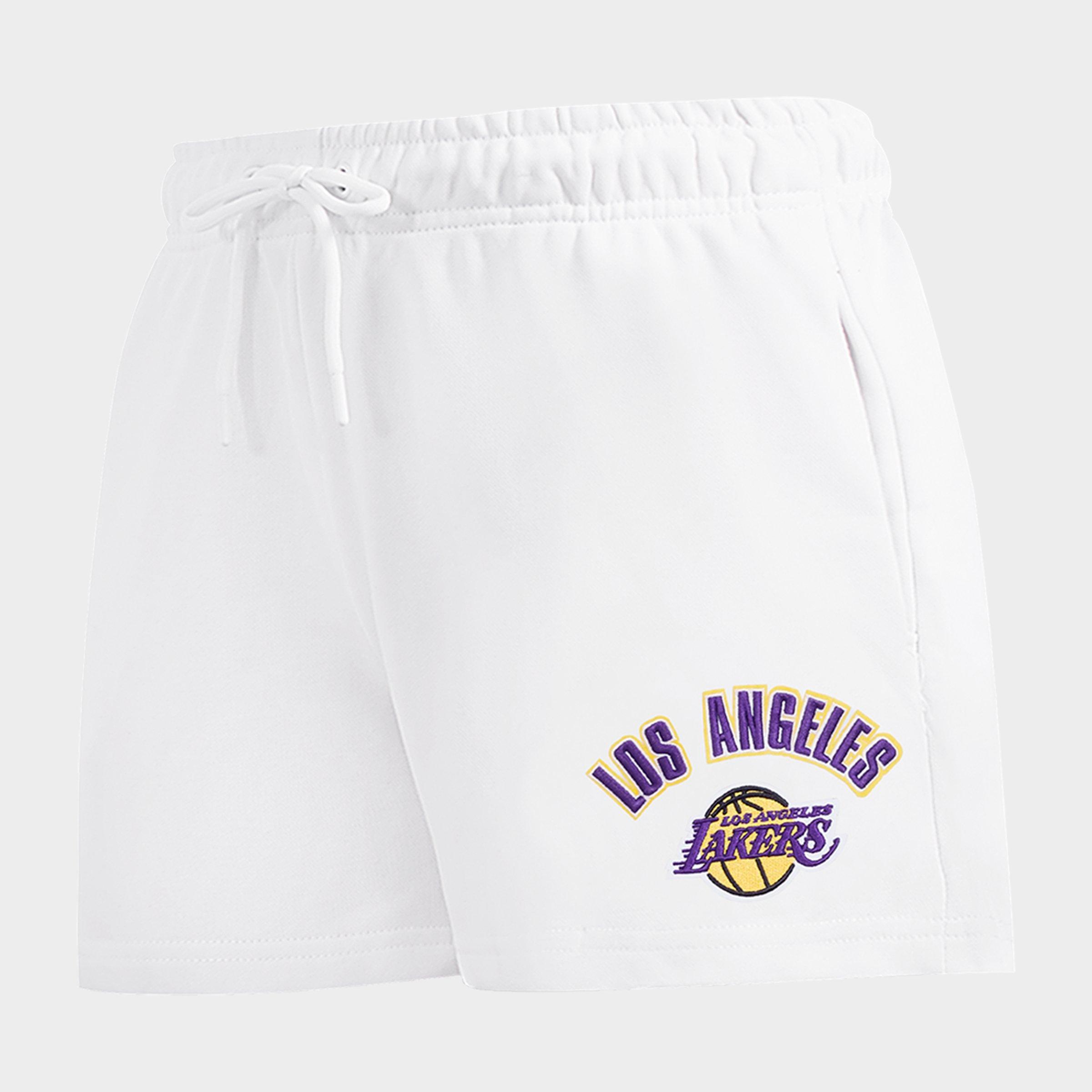 Pro Standard Women's Los Angeles Lakers NBA Classic Fleece Shorts in White Size: XS