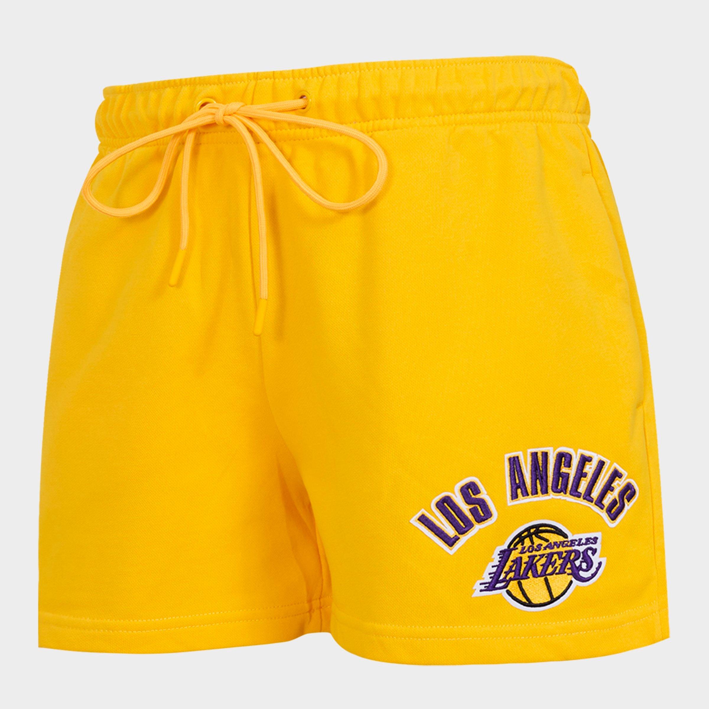 Pro Standard Women's Los Angeles Lakers NBA Classic Fleece Shorts in Yellow Size: XS