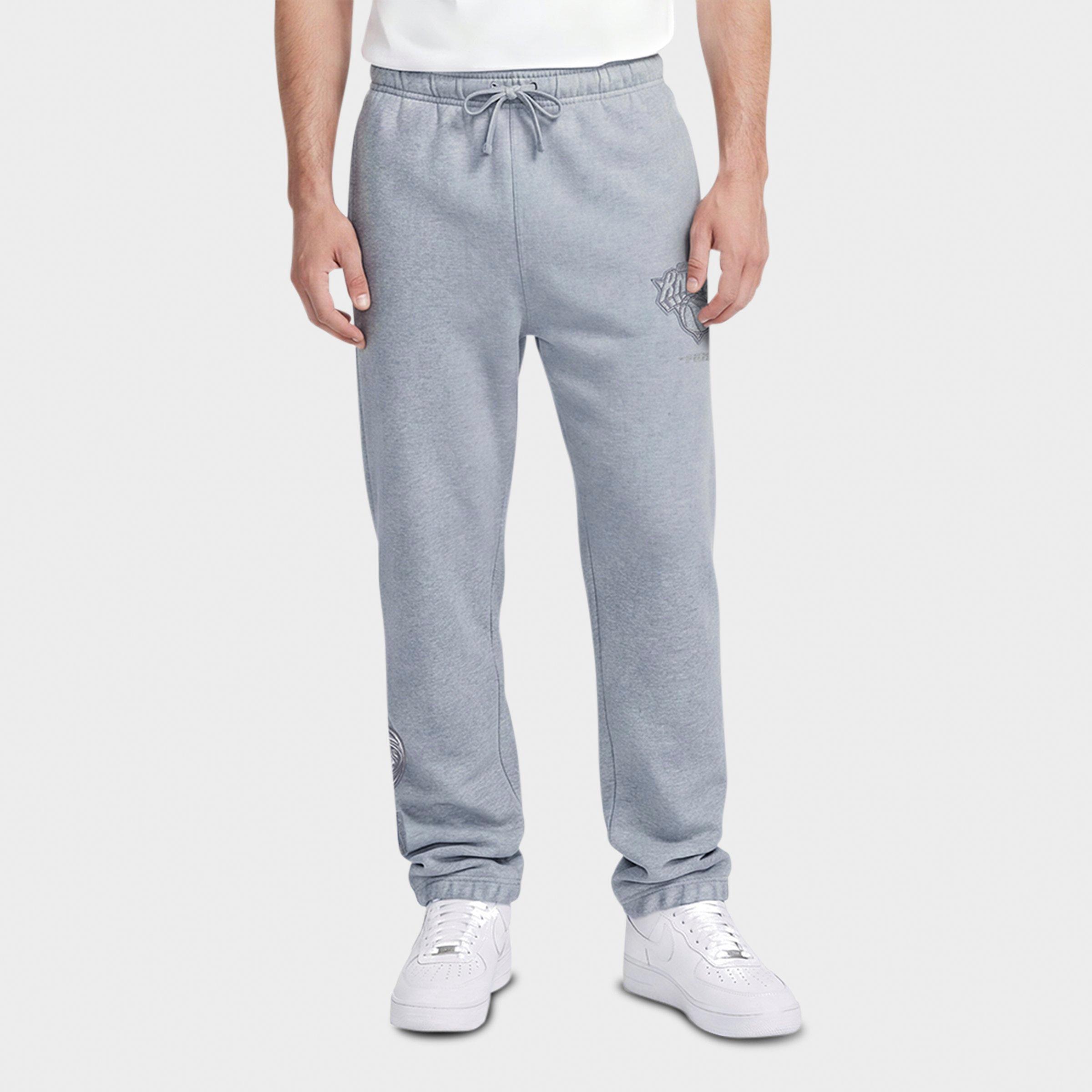 Pro Standard Men's New York Knicks NBA Neutral Fleece Sweatpants in Dark Heather Grey Size: Small