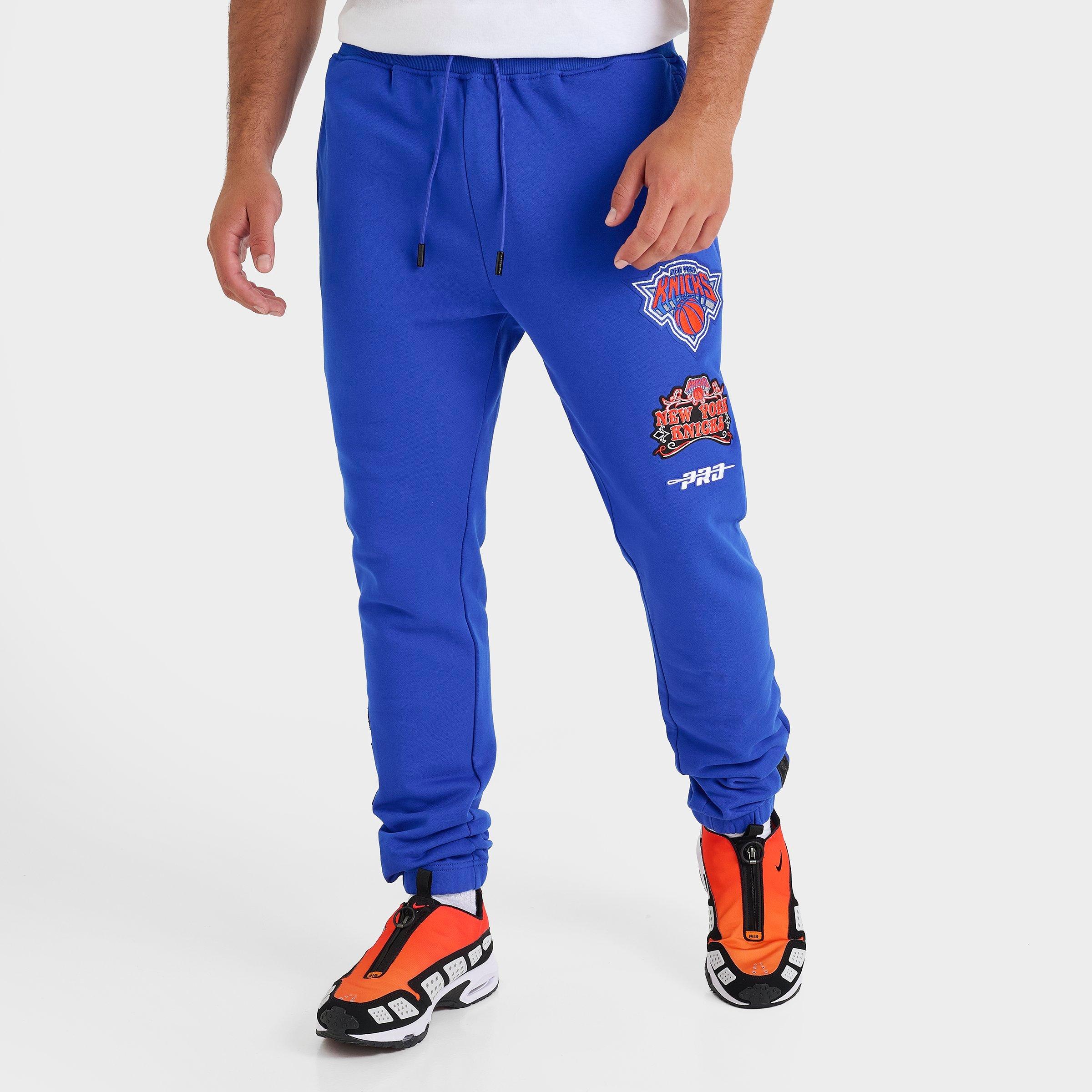 Pro Standard Men's New York Knicks NBA Rebel Fleece Jogger Pants in Blue Size: Small