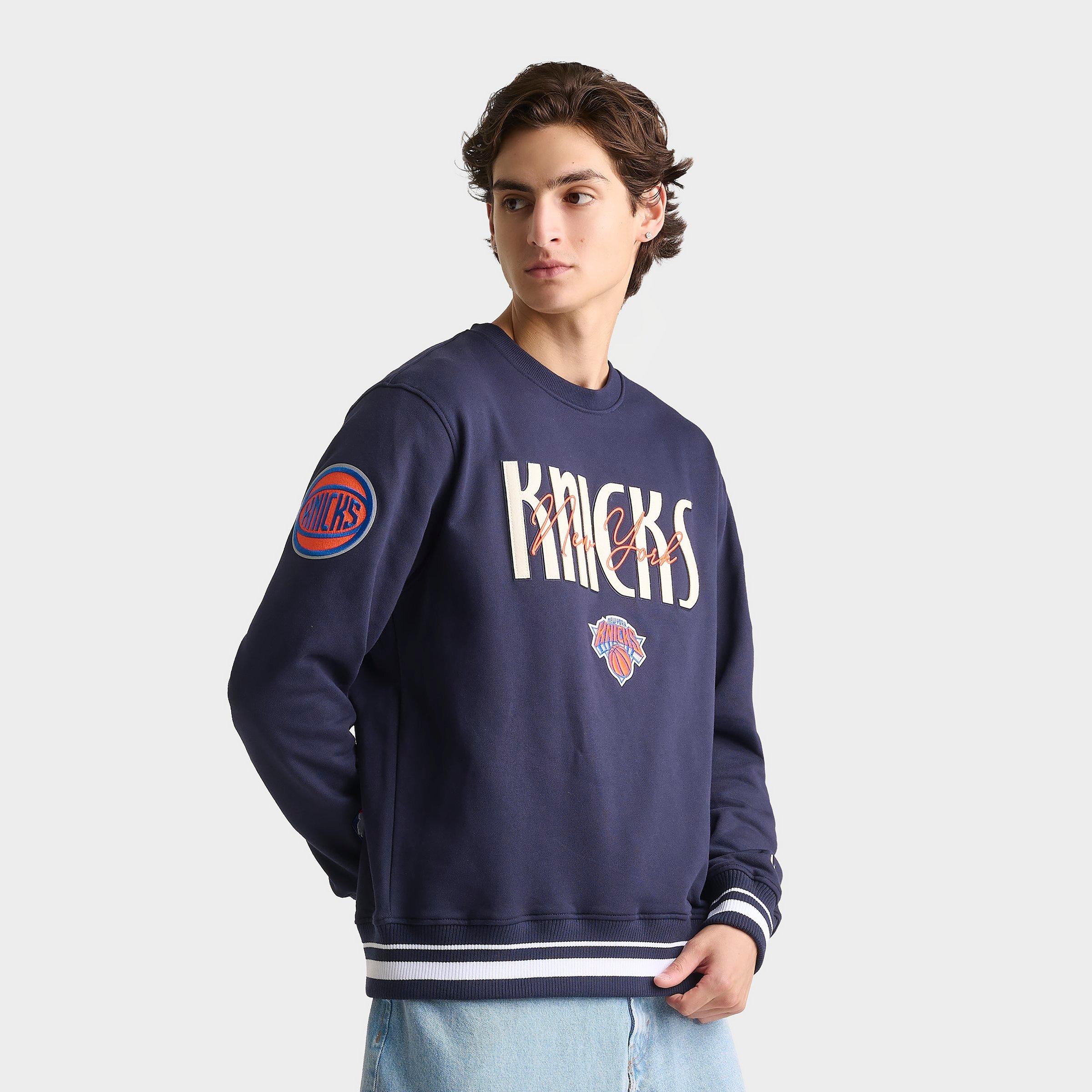 Pro Standard Men's New York Knicks NBA Original Players Fleece Crewneck Sweatshirt in Midnight Size: Large