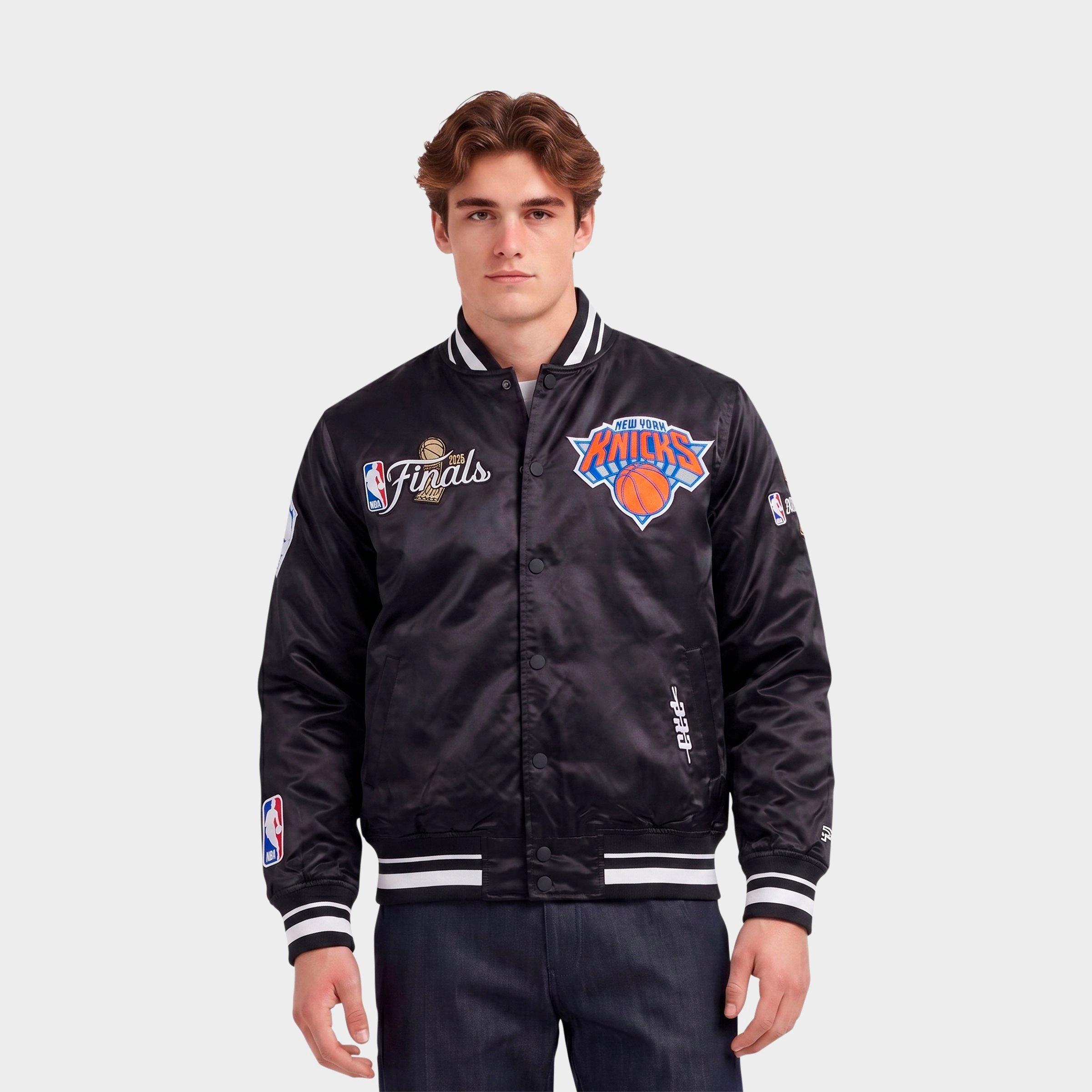 Pro Standard Men's New York Knicks NBA Championship 2026 Satin Jacket in Black Size: 3XL