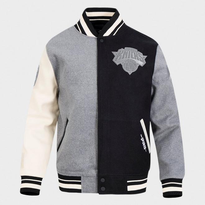 Men's Pro Standard New York Knicks NBA Reverse French Terry Wool Varsity Jacket
