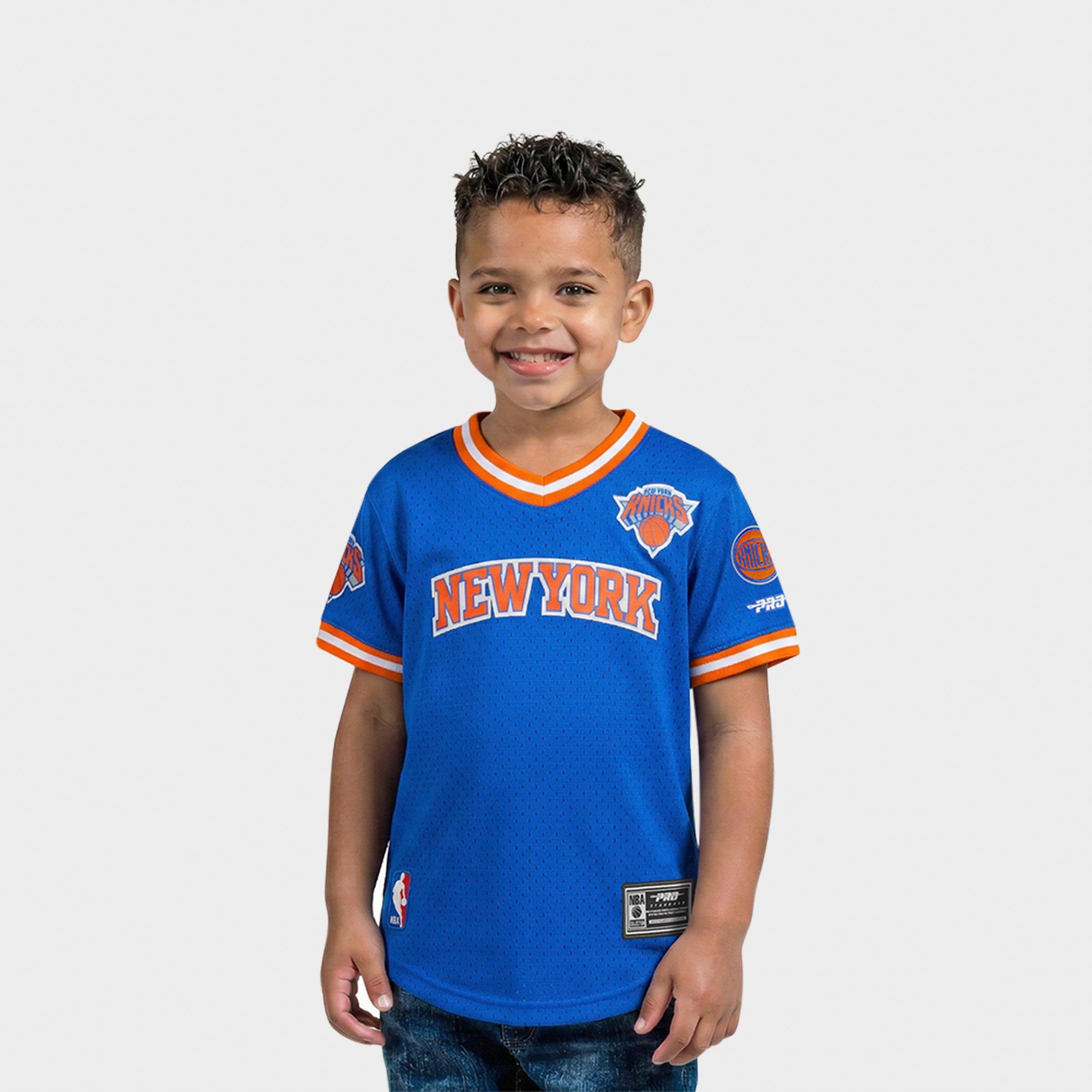 Pro Standard Kids Toddler New York Knicks NBA Mesh T-Shirt in Royal Blue/Orange Size: 4T