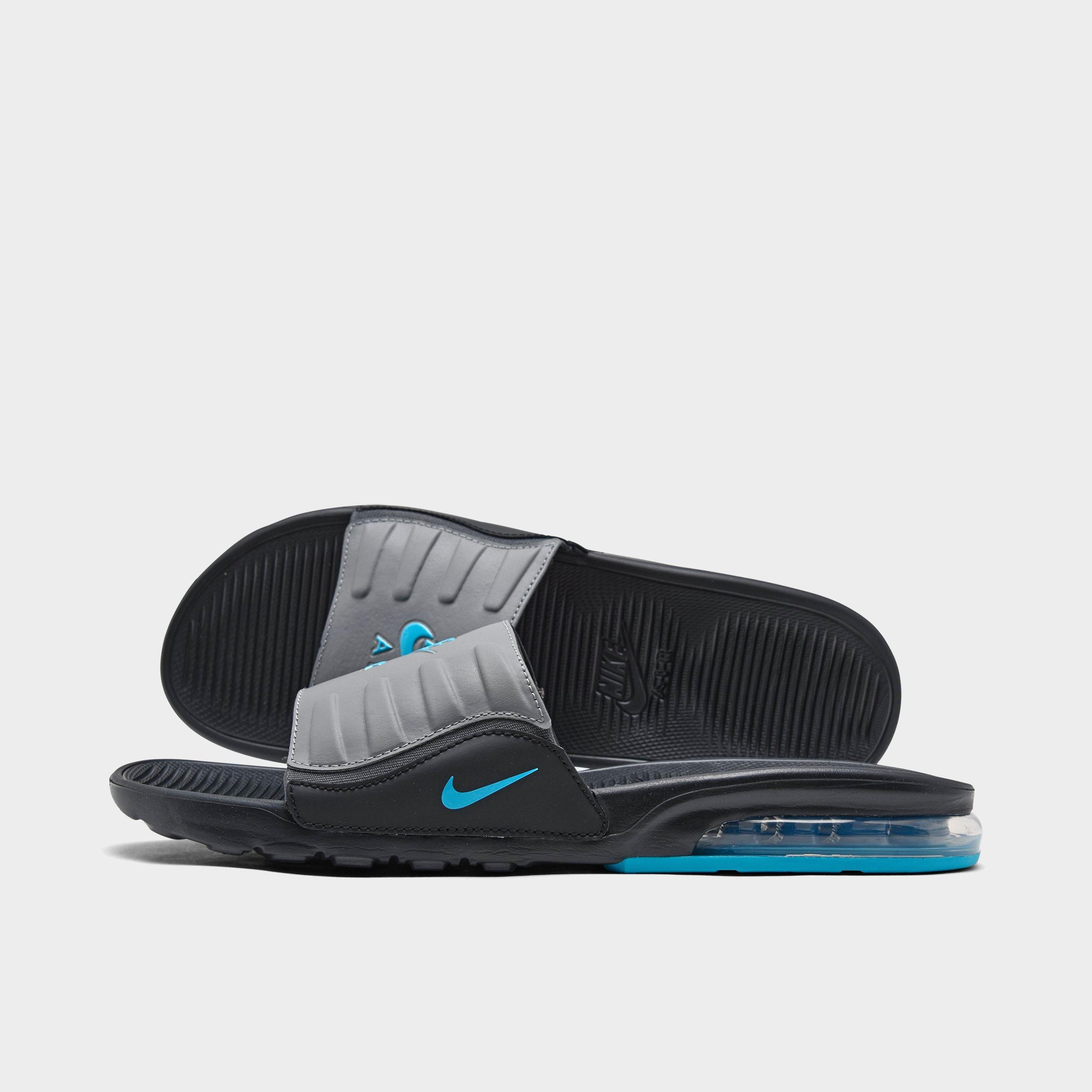 Nike Air Max Camden Slide Sandals In Black/chlorine Blue/iron Grey