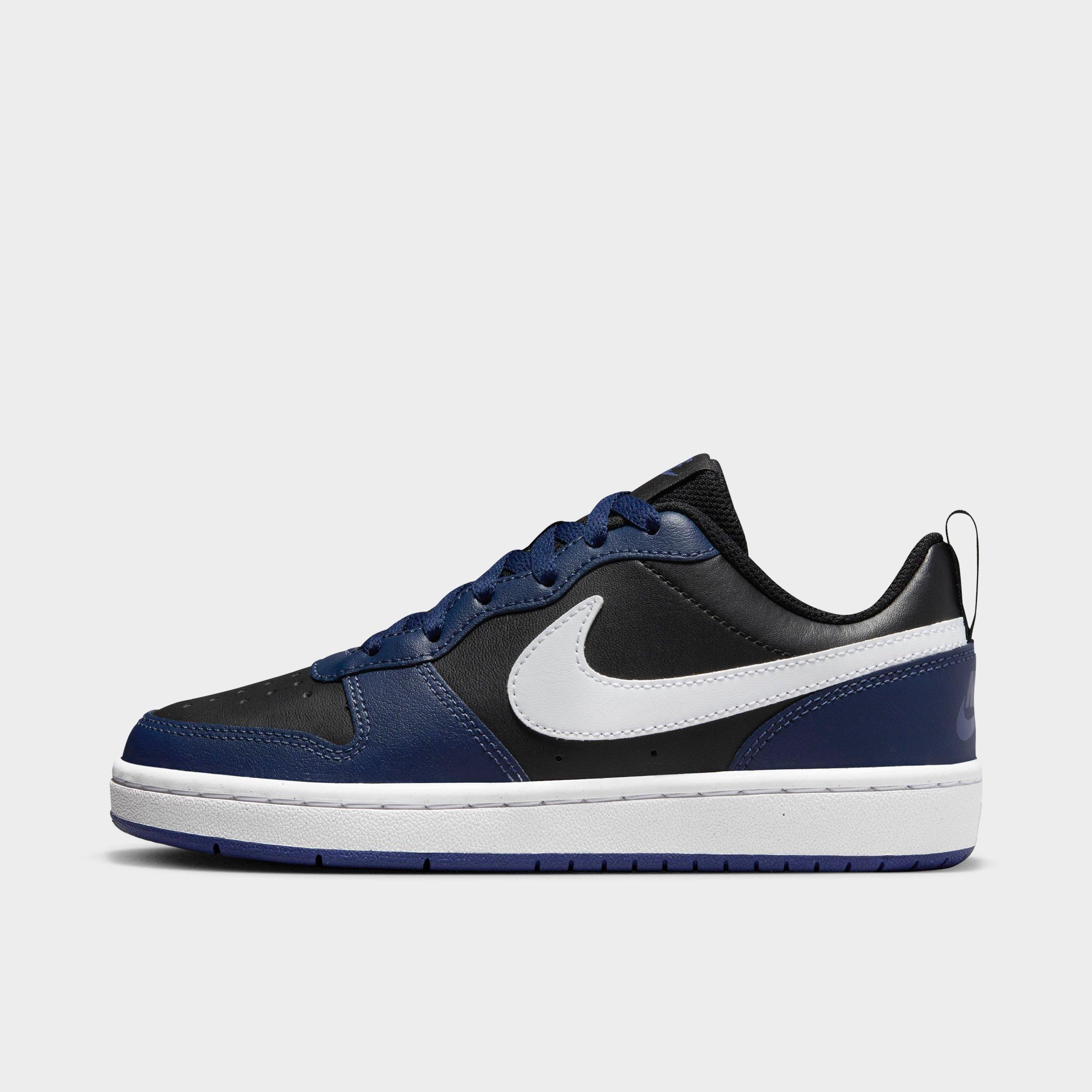 Nike Big Kids' Court Borough Low 2 Casual Shoes In Midnight Navy/white/black/dark Purple Dust