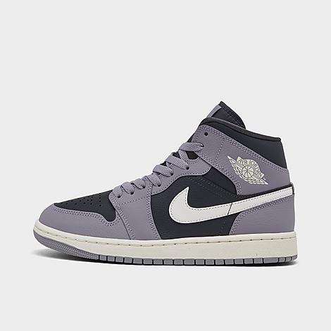 Nike Women's Air Jordan Retro 1 Mid Casual Shoes In Cement Grey/sail/anthracite