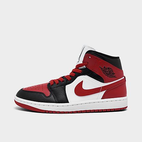 Shop Nike Women's Air Jordan Retro 1 Mid Casual Shoes In Black/gym Red/white