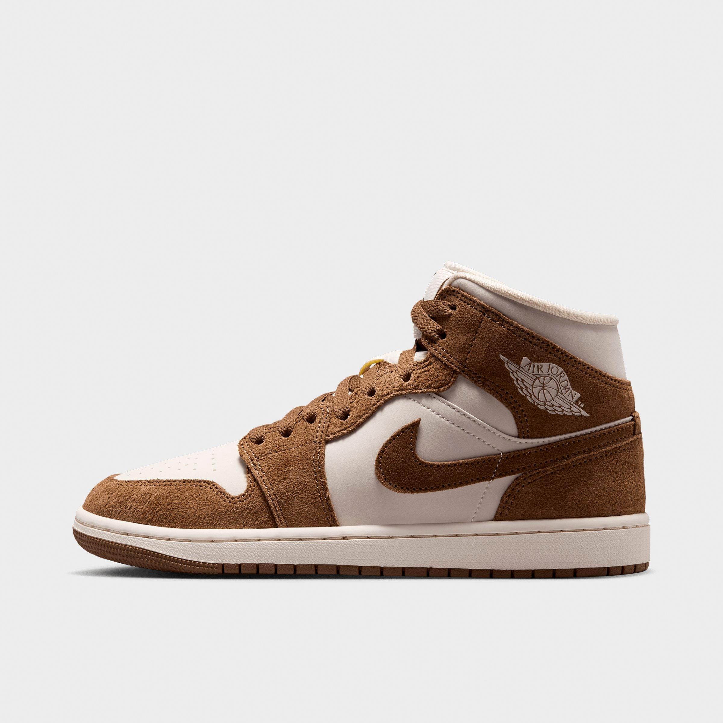 Jordan Women's Air Retro 1 Mid Casual Shoes in Light British Tan/Chalk Size: 5.0