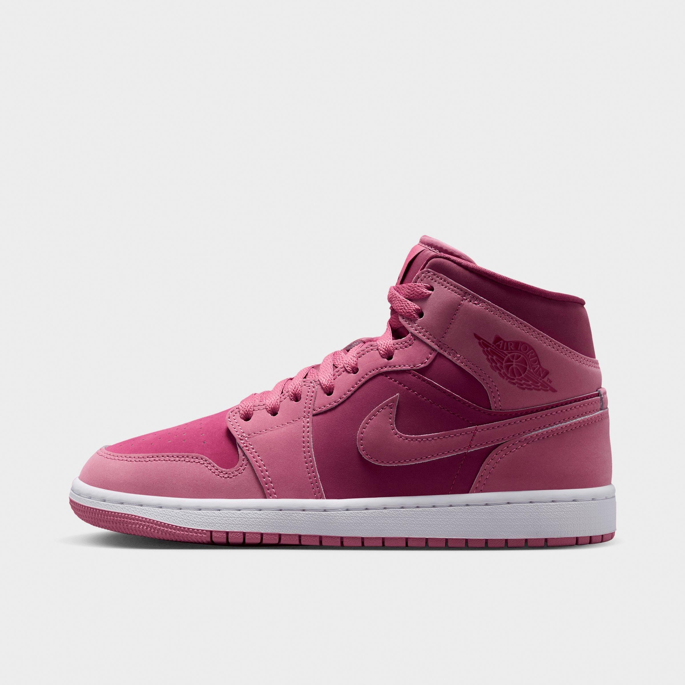 Jordan Women's Air Retro 1 Mid Casual Shoes in Desert Berry/White/Sweet Beet Size: 9.5