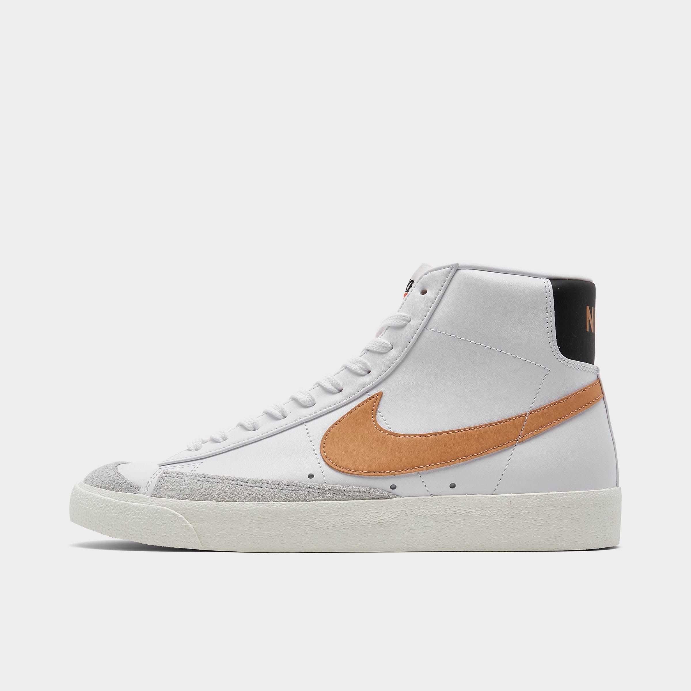 Nike Men's Blazer Mid 77 Vintage-like Casual Sneakers From Finish Line In White/amber Brown/white/black