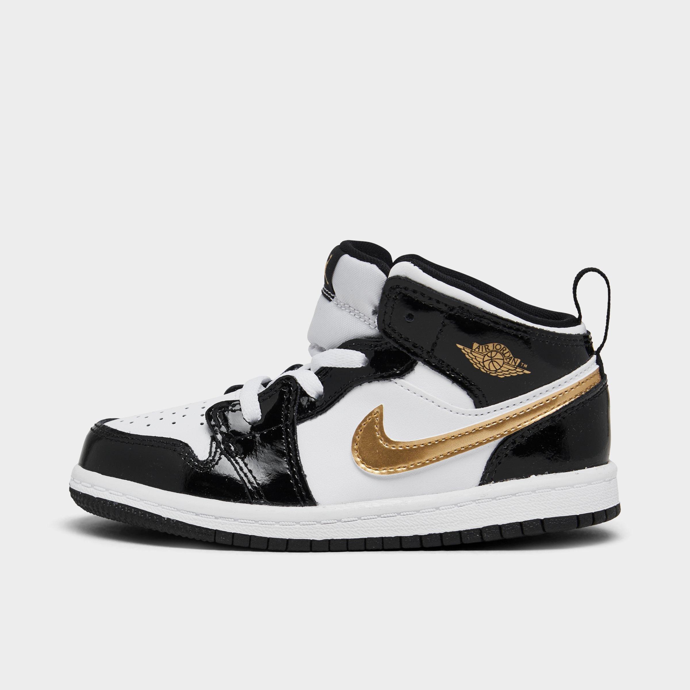 UPC 192500799352 product image for Jordan Kids' Toddler Air Retro 1 Mid SE Casual Shoes in Black/Black Size 8.0 Lea | upcitemdb.com