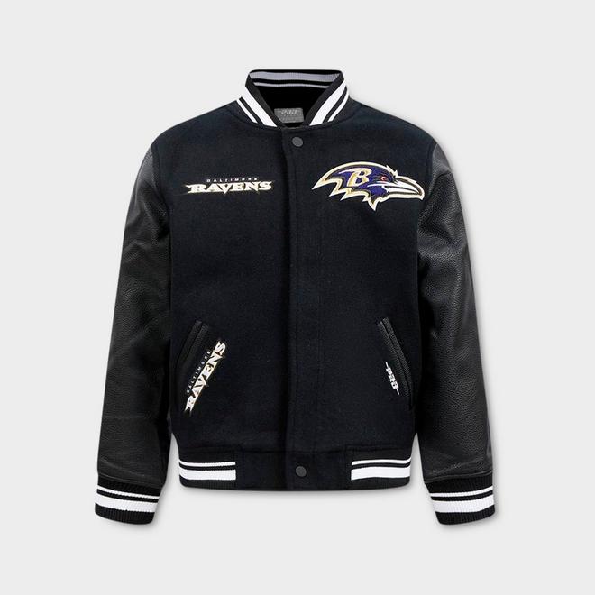Big Kids' Pro Standard Baltimore Ravens NFL Retro Classic Rib Wool Varsity Jacket