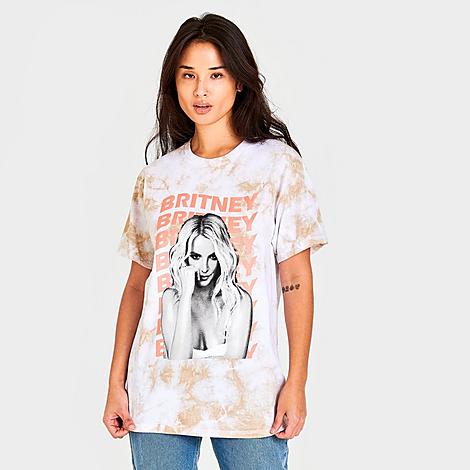 Graphic Tees Women's Britney Spears Repeat Tan Wash T-shirt In Tan/white/multi