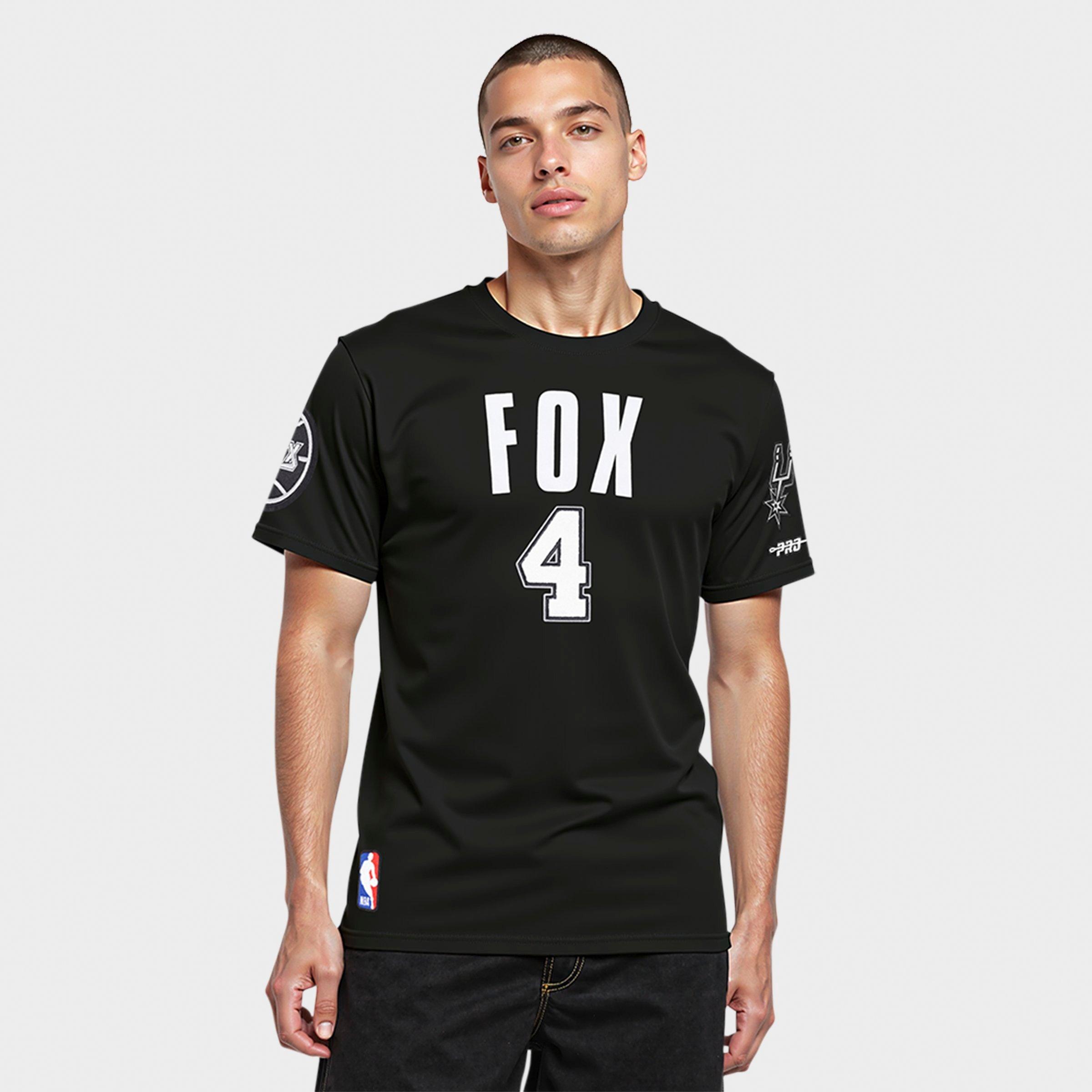 Pro Standard Men's De'Aaron Fox San Antonio Spurs NBA Name and Number T-Shirt in Black Size: Medium