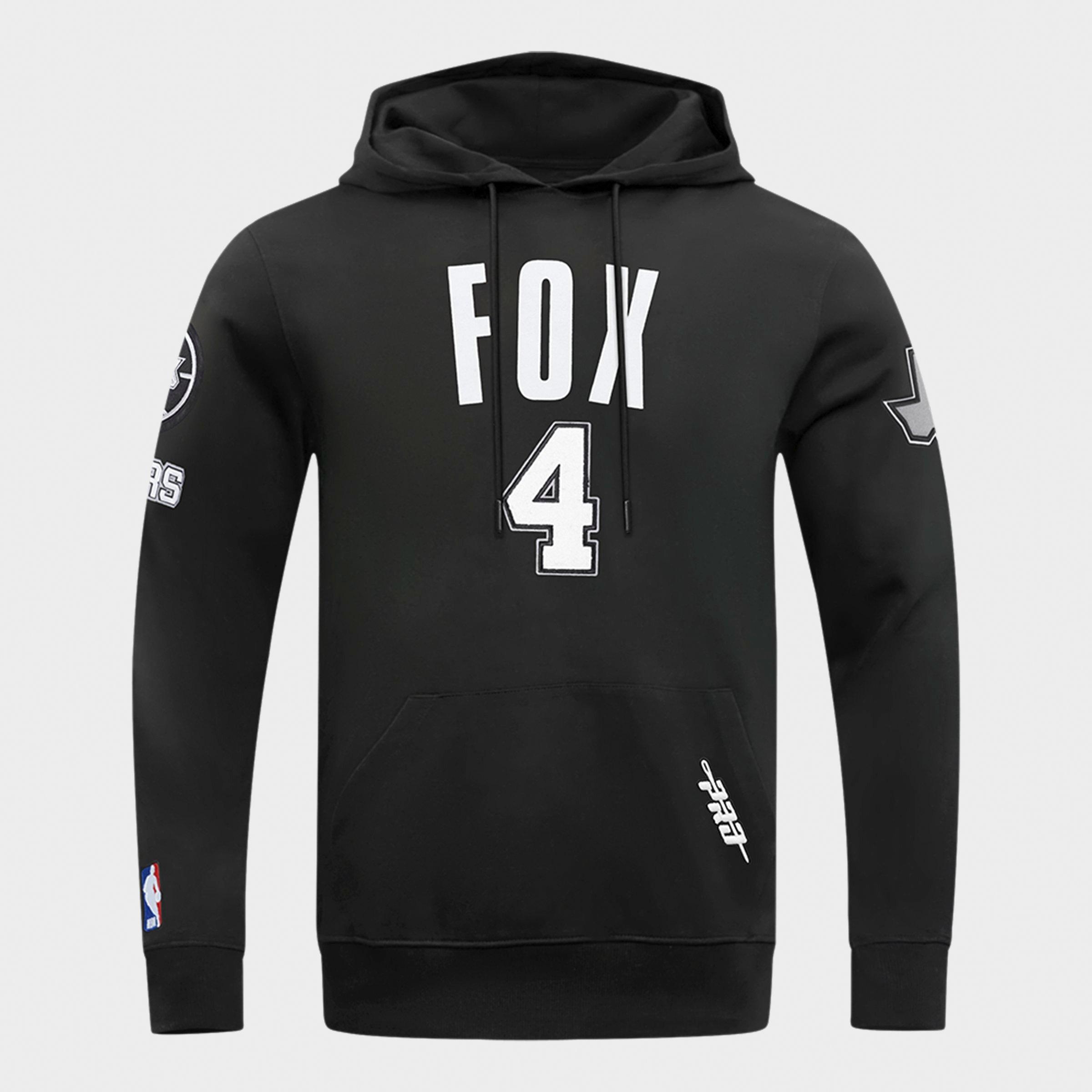 Pro Standard Men's De'Aaron Fox San Antonio Spurs NBA Name and Number Pullover Hoodie in Black Size: Small