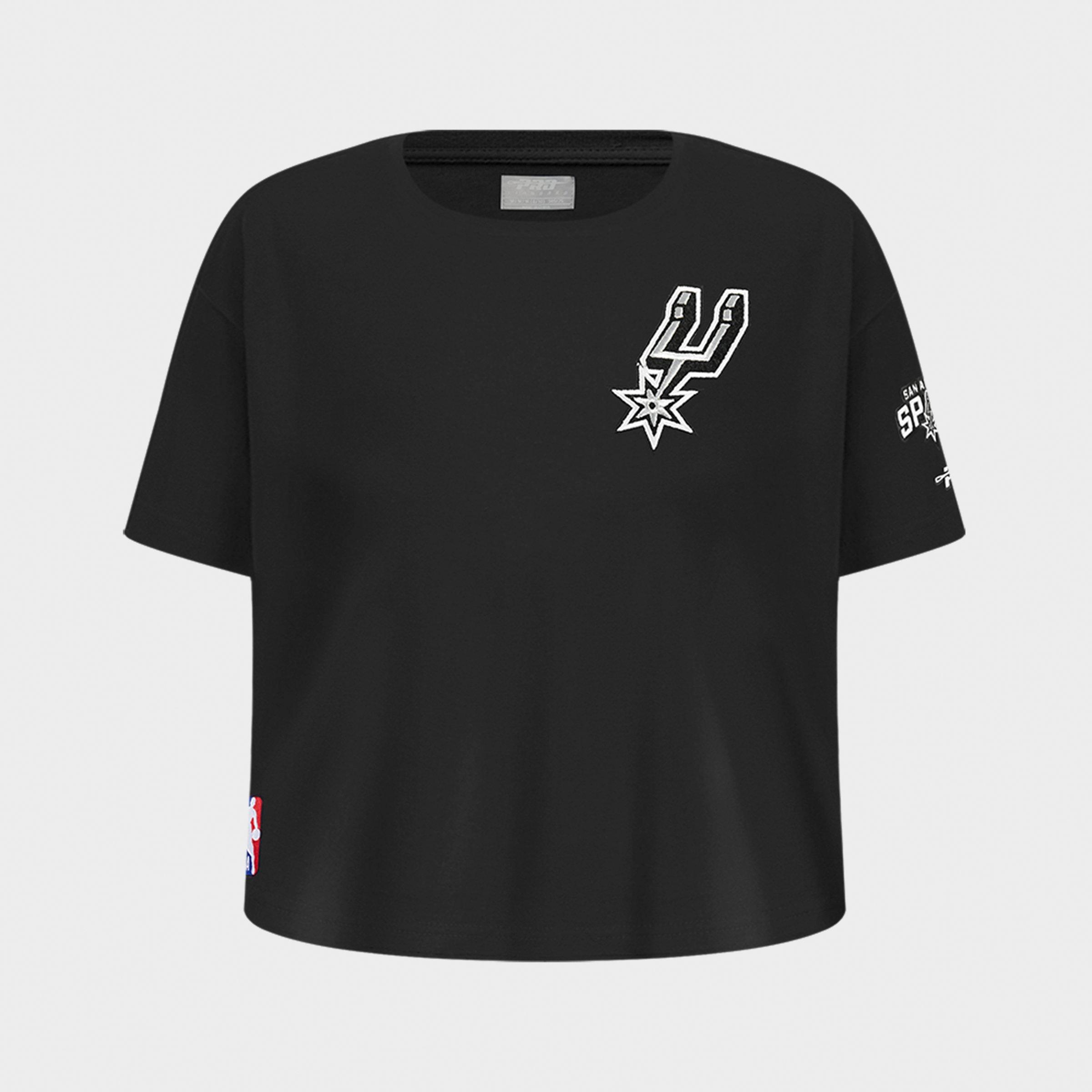 Pro Standard Girls' Little Kids San Antonio Spurs NBA Boxy T-Shirt in Black Size: Large