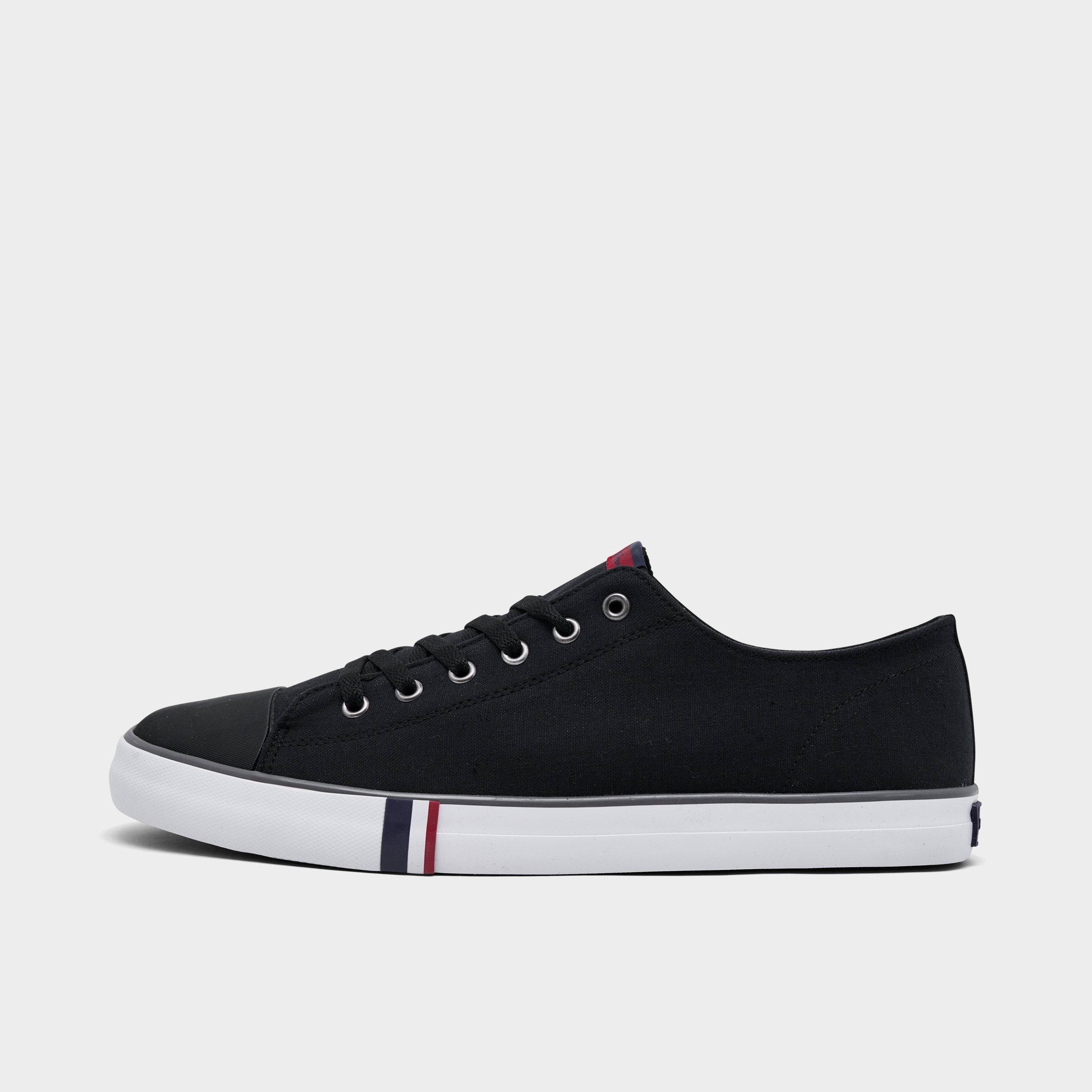 Ben Sherman Men's Hadley Low Canvas Casual Shoes in Black/Grey Size: 8.5