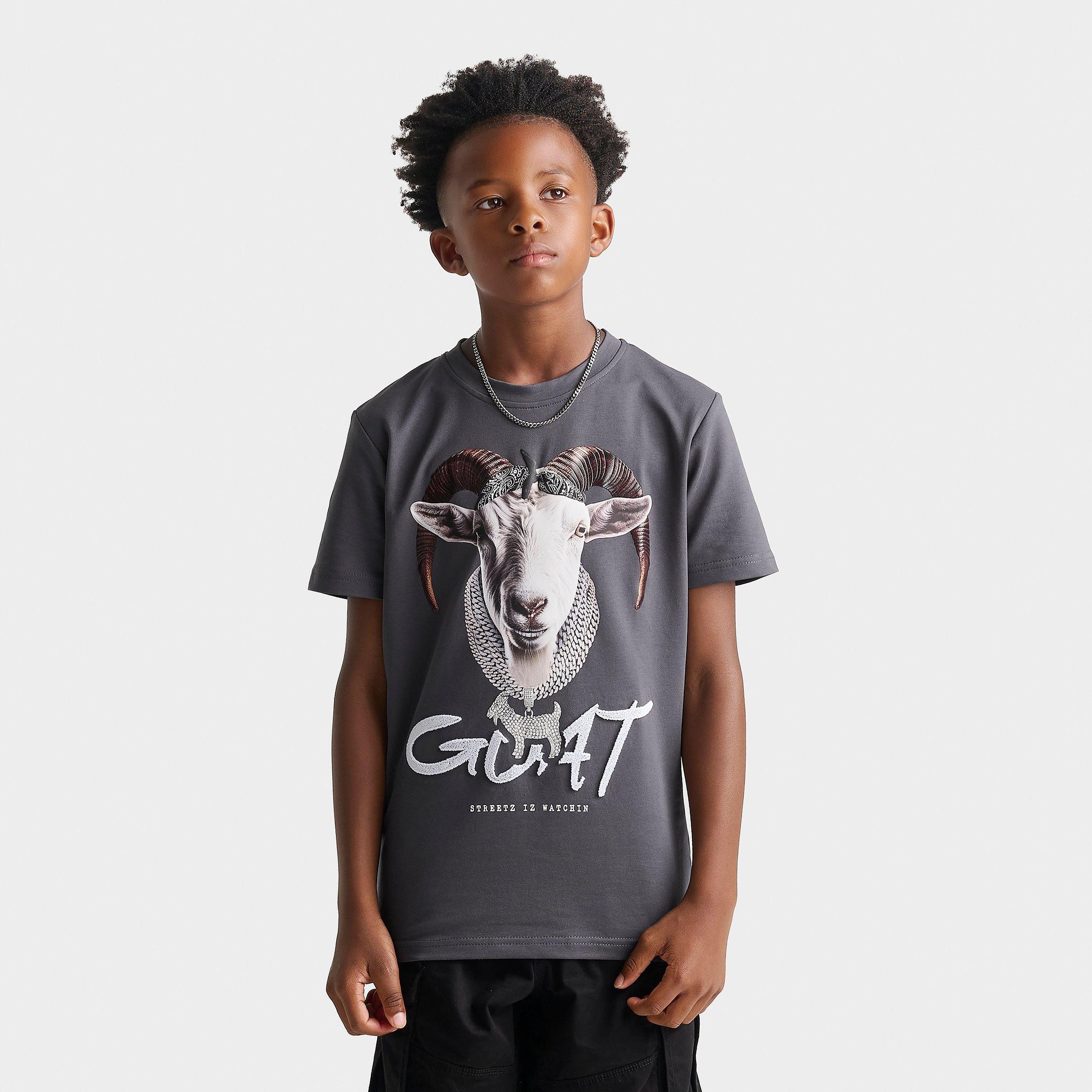 Streetz Iz Watchin Big Kids Goat Chain T-Shirt in Charcoal Size: XL
