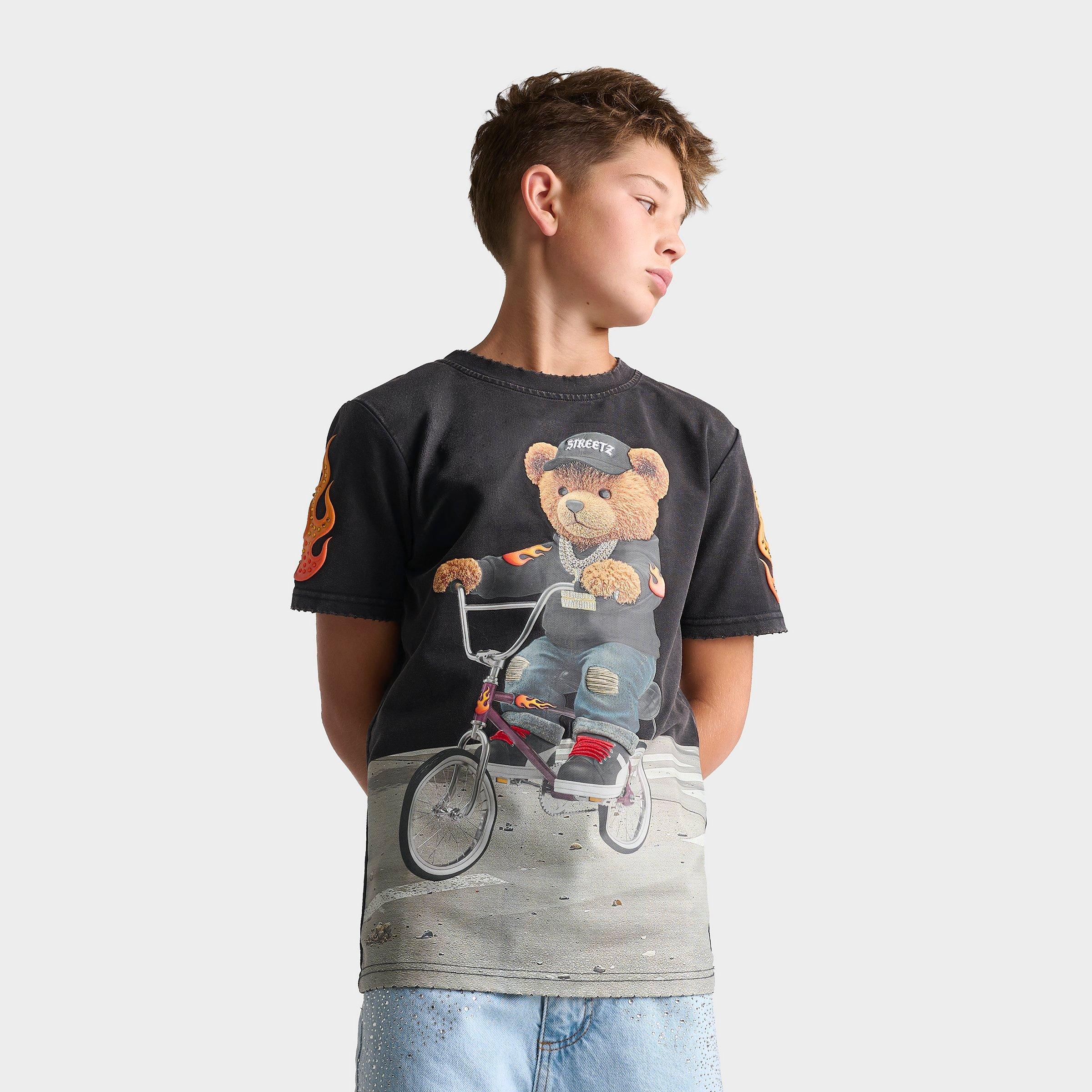 Streetz Iz Watchin Big Kids Low Rider T-Shirt in Washed Black Size: Medium