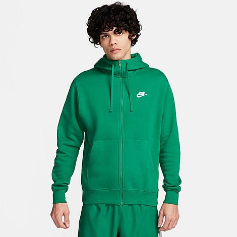 Shop Nike Sportswear Club Fleece Full-zip Hoodie In Malachite/malachite/white