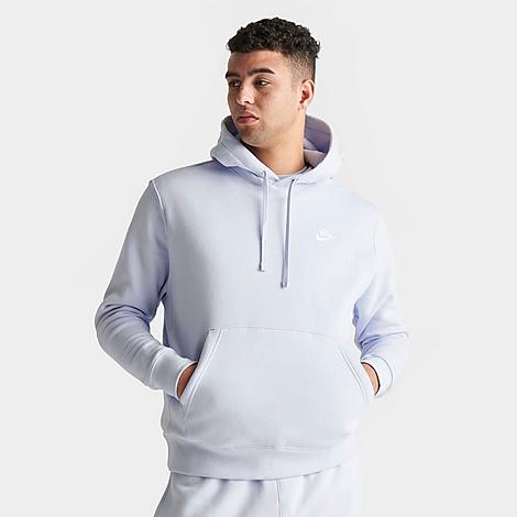 Nike Sportswear Club Fleece Embroidered Hoodie Size Large In Football Grey/football Grey/white