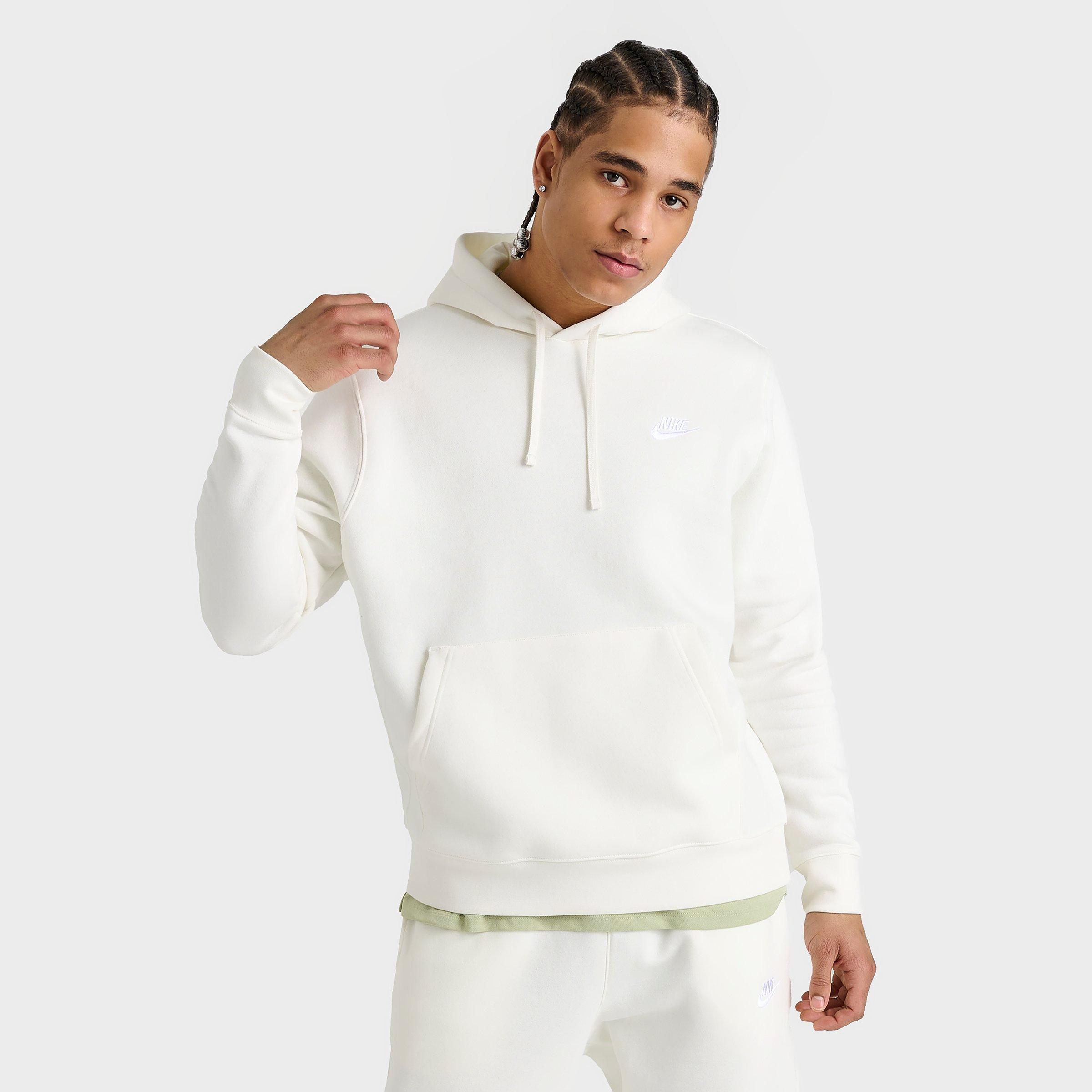 Nike Sportswear Club Fleece Embroidered Hoodie In Sail/sail/white