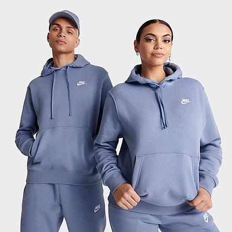 Nike Sportswear Club Fleece Embroidered Hoodie Size Large In Ashen Slate/ashen Slate/white
