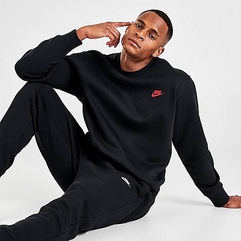 Nike Sportswear Club Fleece Crewneck Sweatshirt In Black
