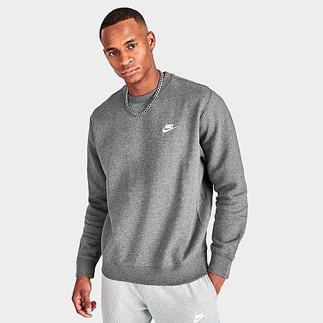 Nike Sportswear Club Fleece Crewneck Sweatshirt In Charcoal Heather