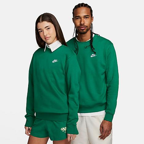 Shop Nike Sportswear Club Fleece Crewneck Sweatshirt In Malachite/white