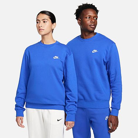 Shop Nike Sportswear Club Fleece Crewneck Sweatshirt In Game Royal/white