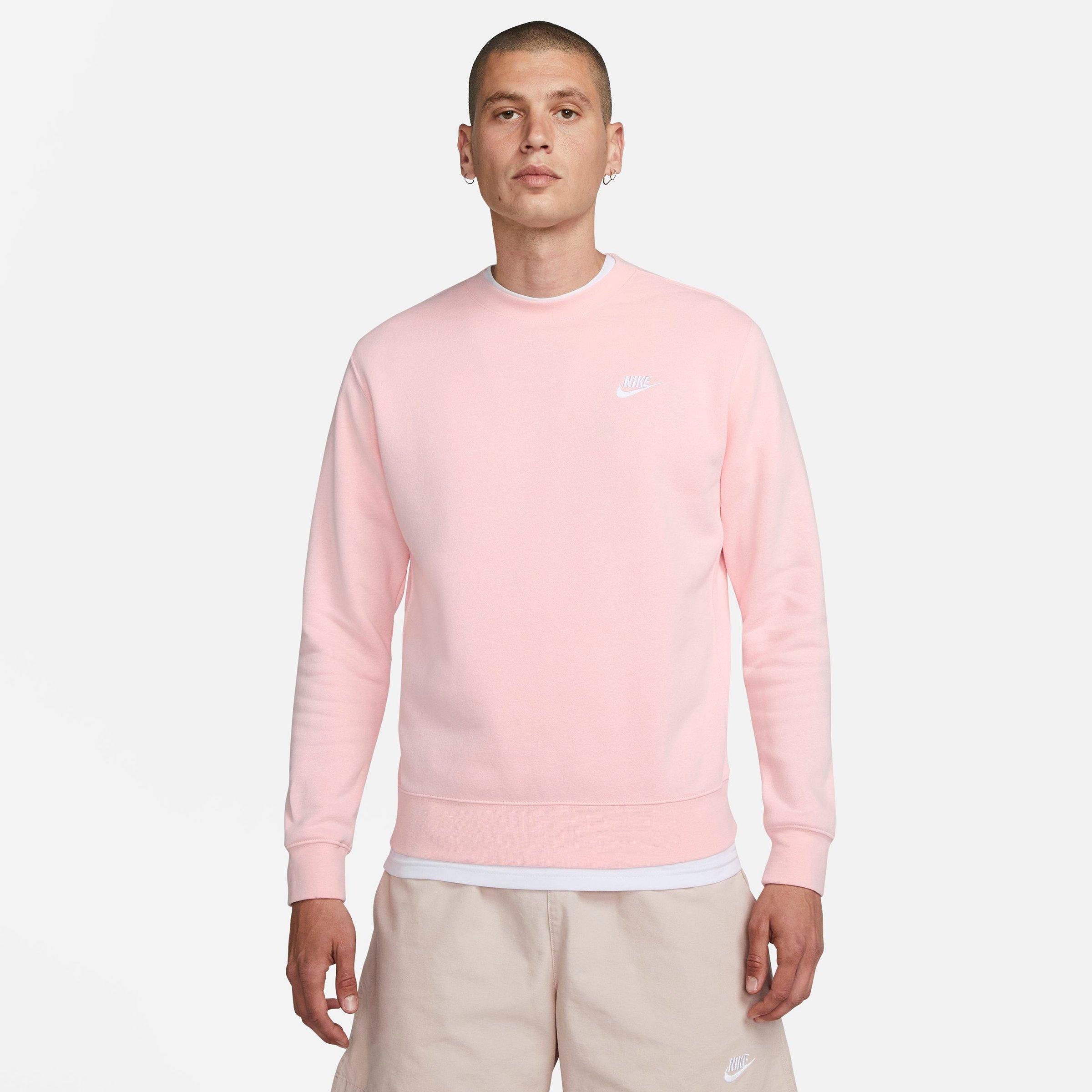 Nike Sportswear Club Fleece Crewneck Sweatshirt In Pink Bloom/white