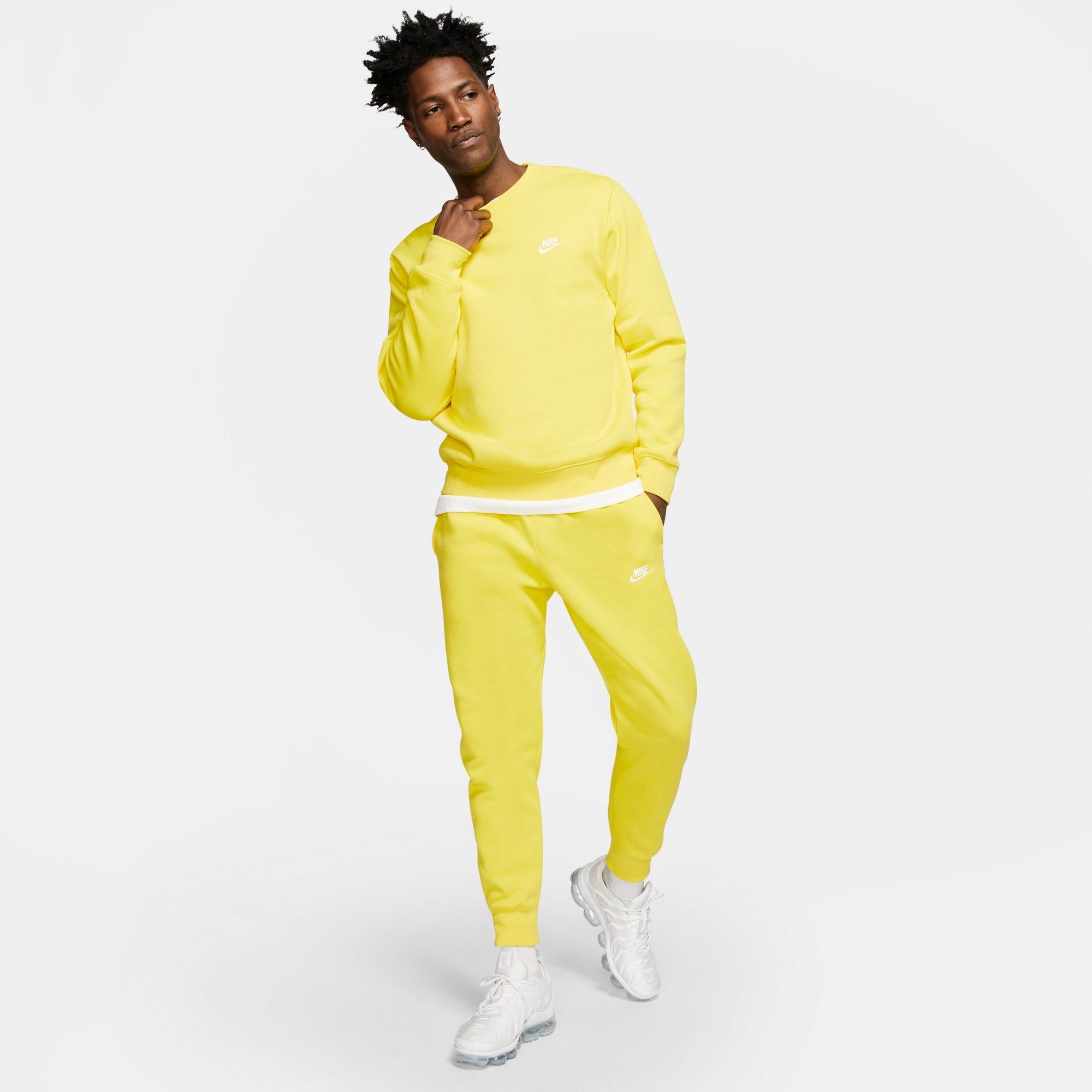 nike club joggers yellow