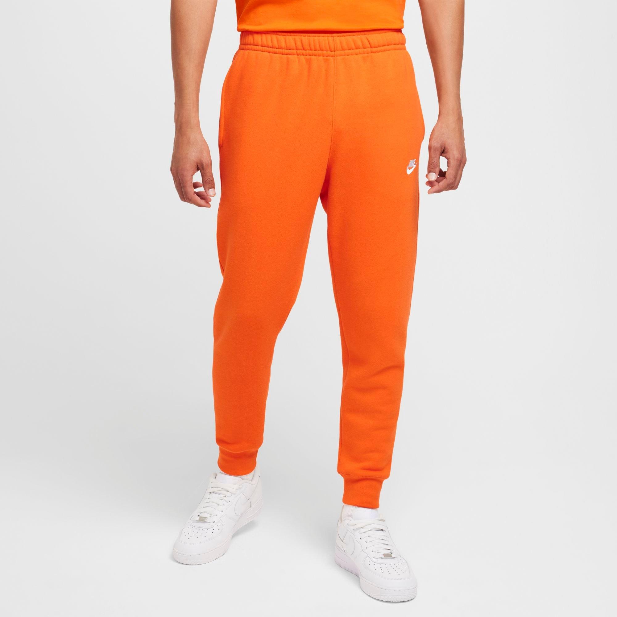 Nike Men's Sportswear Club Fleece Jogger Pants in Safety Orange/Safety Orange/White Size: 2XL