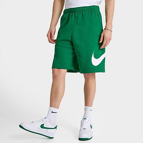 Shop Nike Men's Sportswear Club Graphic Shorts In Malachite/white/white