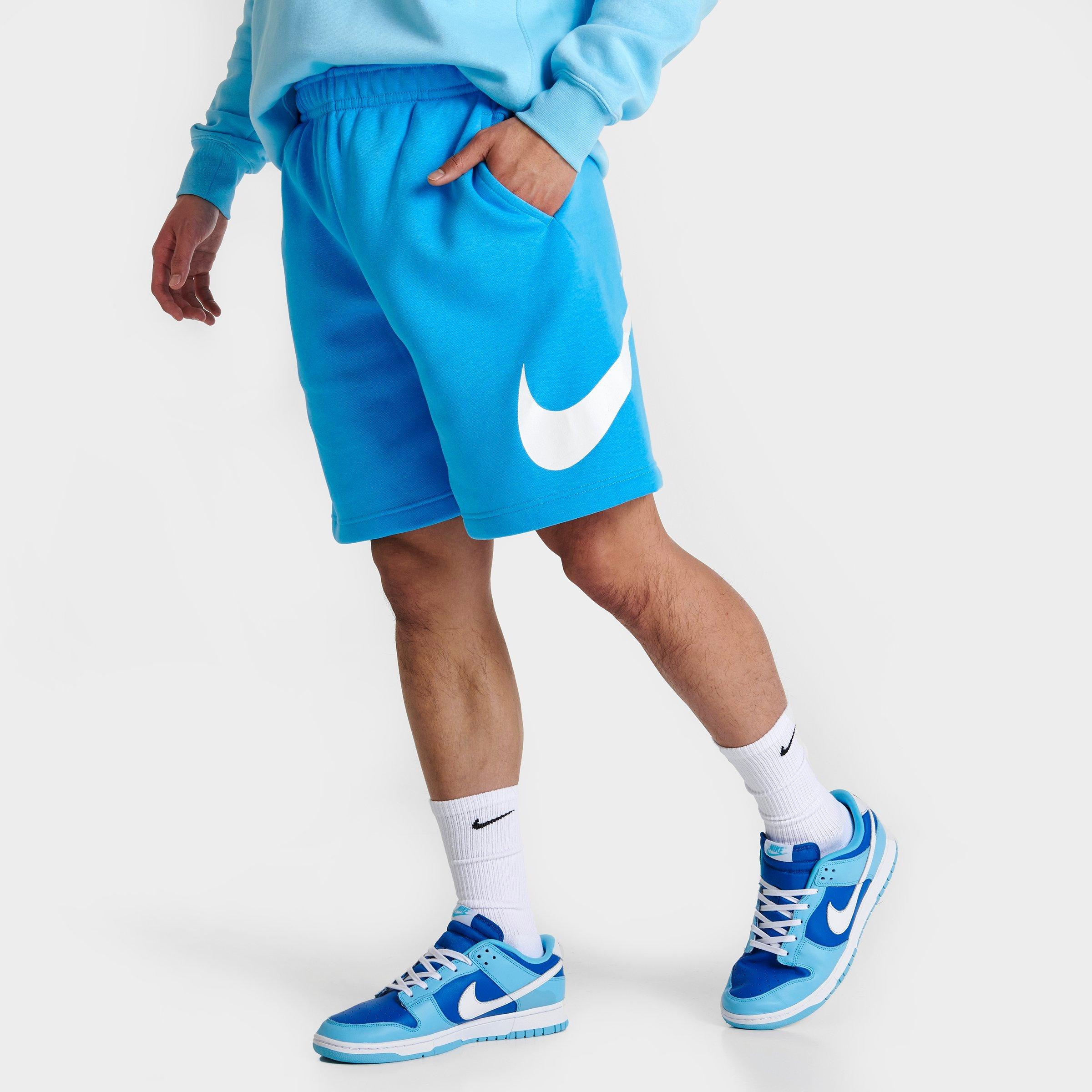Nike Men's Sportswear Club Graphic Shorts In Baltic Blue/white/white