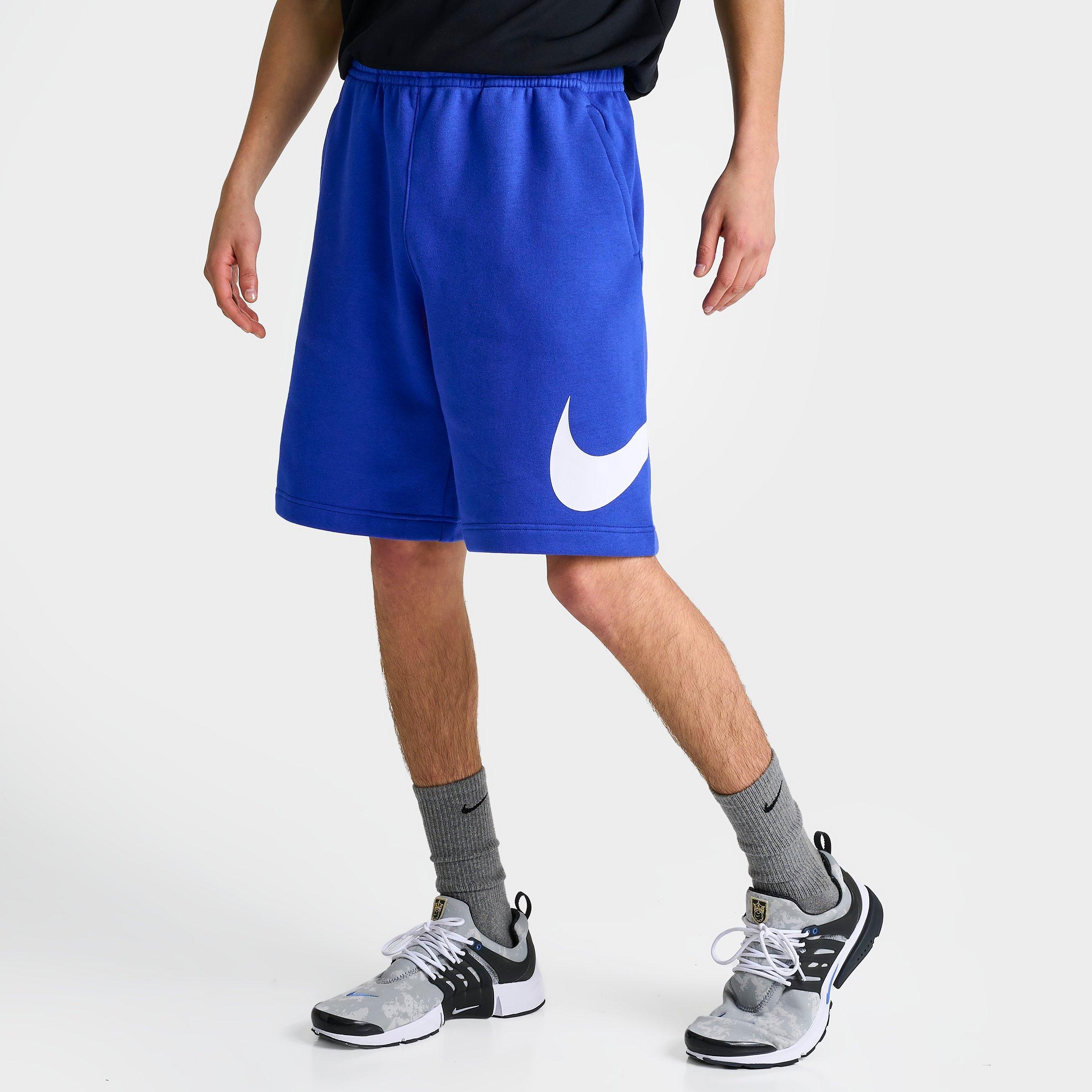 Shop Nike Men's Sportswear Club Graphic Shorts In Game Royal/white/white