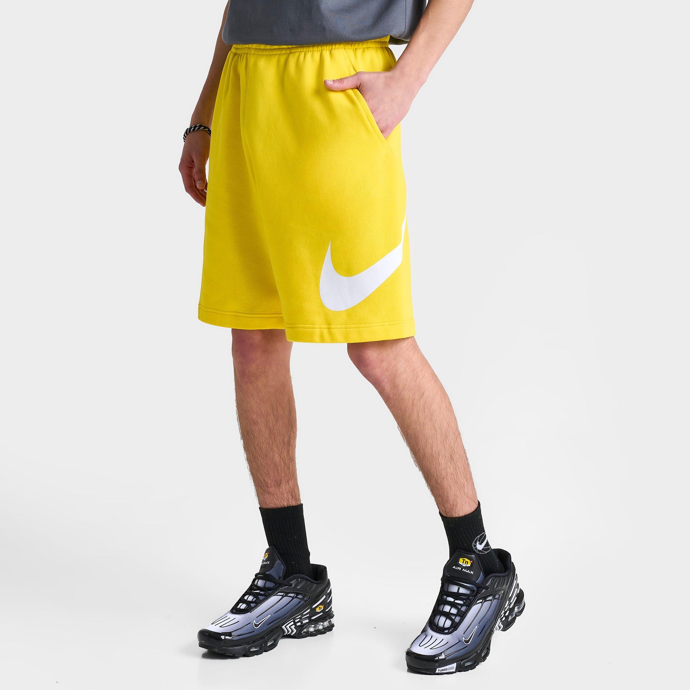Shop Nike Men's Sportswear Club Graphic Shorts In Lightning/white/white