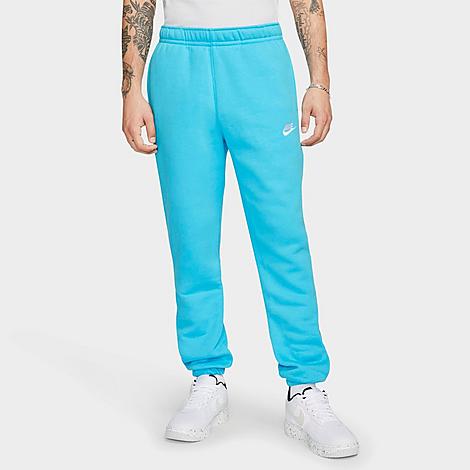 Nike Men's Sportswear Club Jersey Jogger Pants In Baltic Blue/baltic Blue/white
