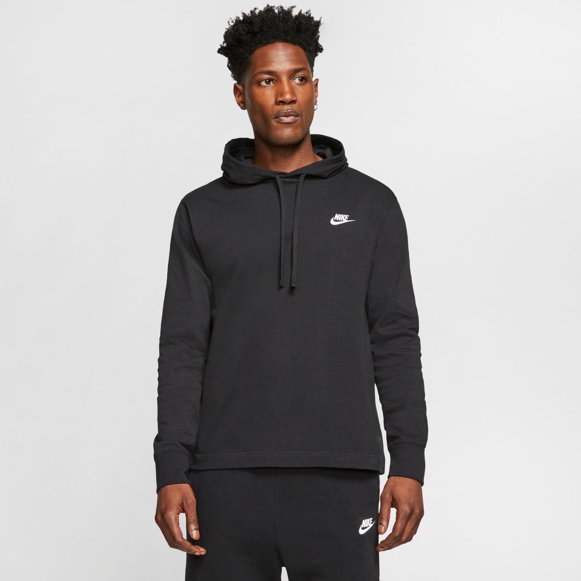 Nike Men's Sportswear Club Jersey Pullover Hoodie In Black/white