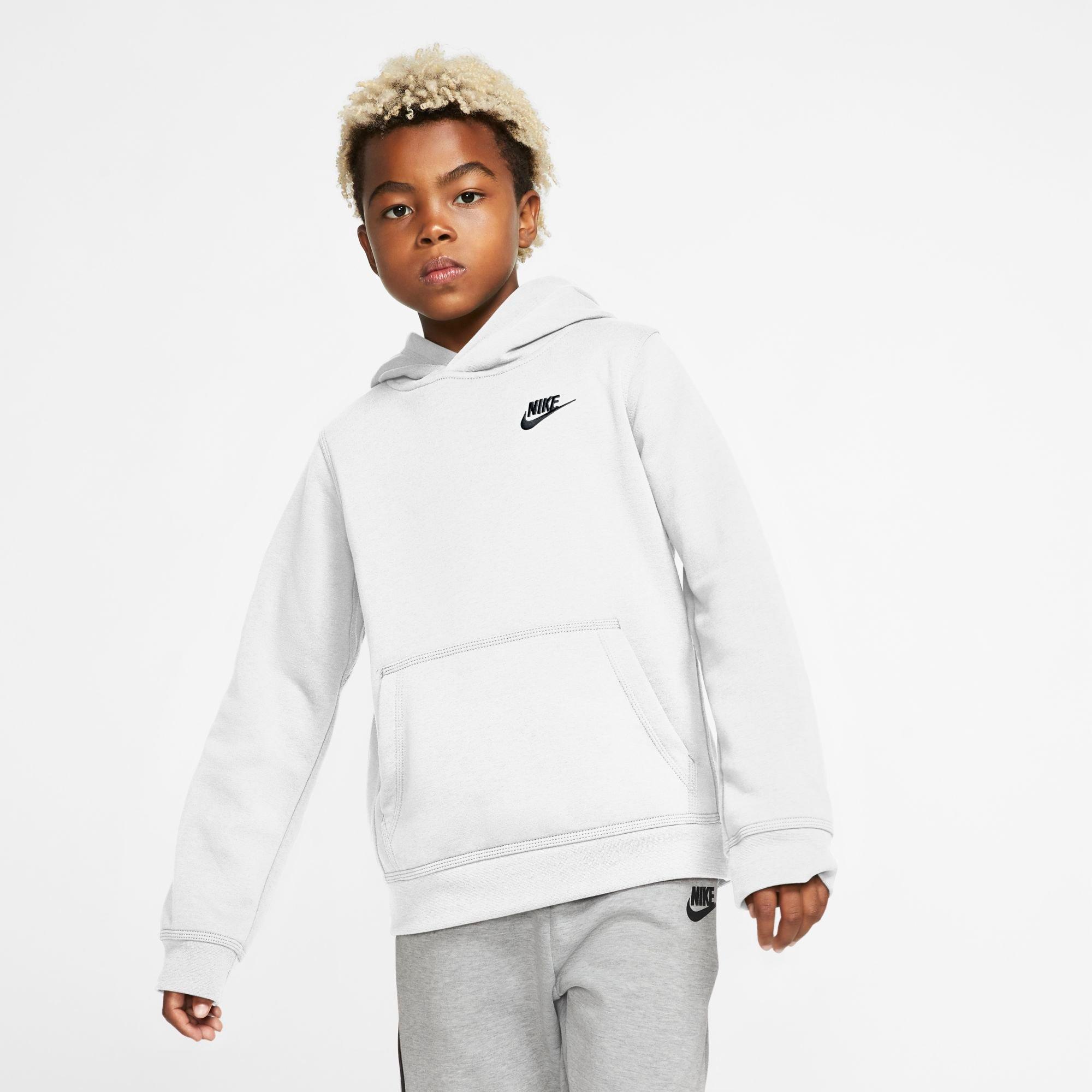 Nike Kids'  Boys' Sportswear Club Fleece Pullover Hoodie In White/black
