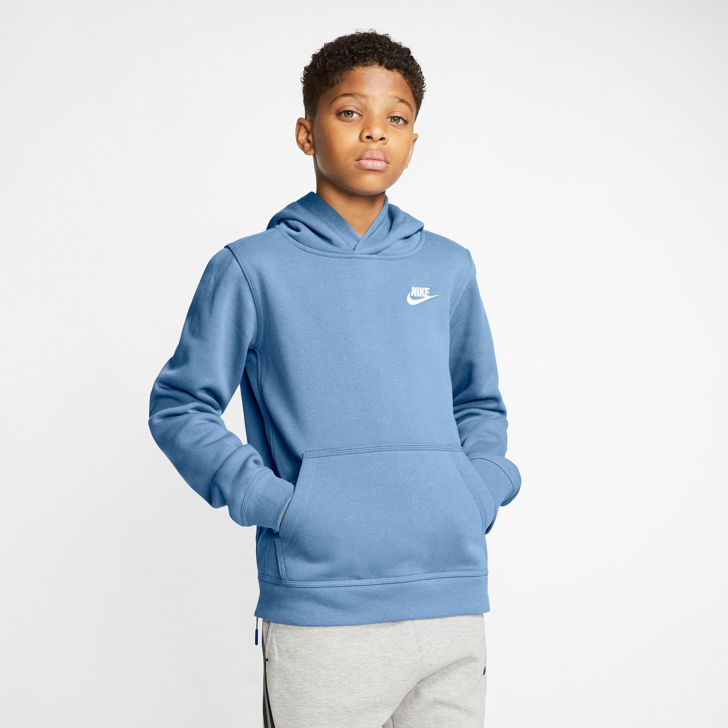 Nike Kids'  Boys' Sportswear Club Fleece Pullover Hoodie In Psychic Blue/white