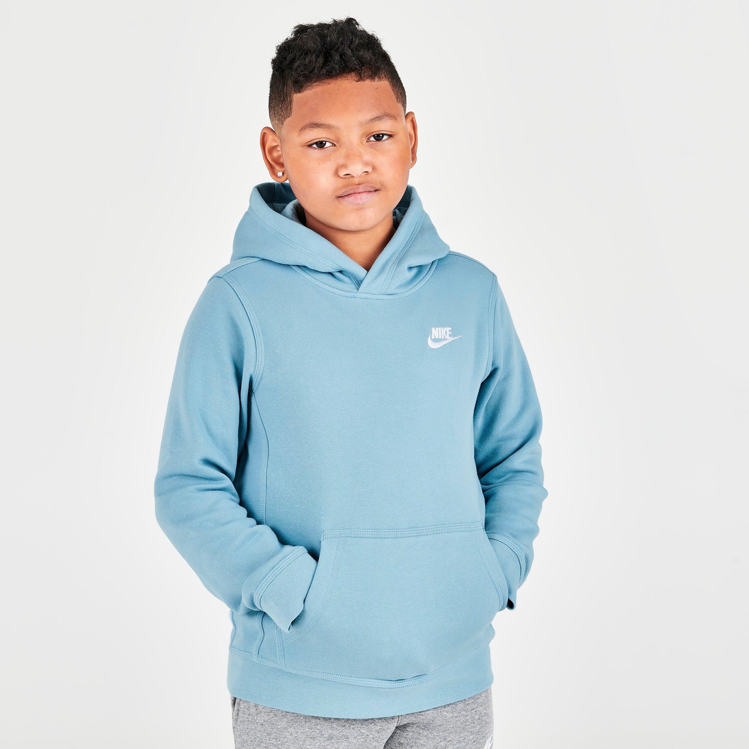 Nike Kids'  Boys' Sportswear Club Fleece Pullover Hoodie In Worn Blue/white