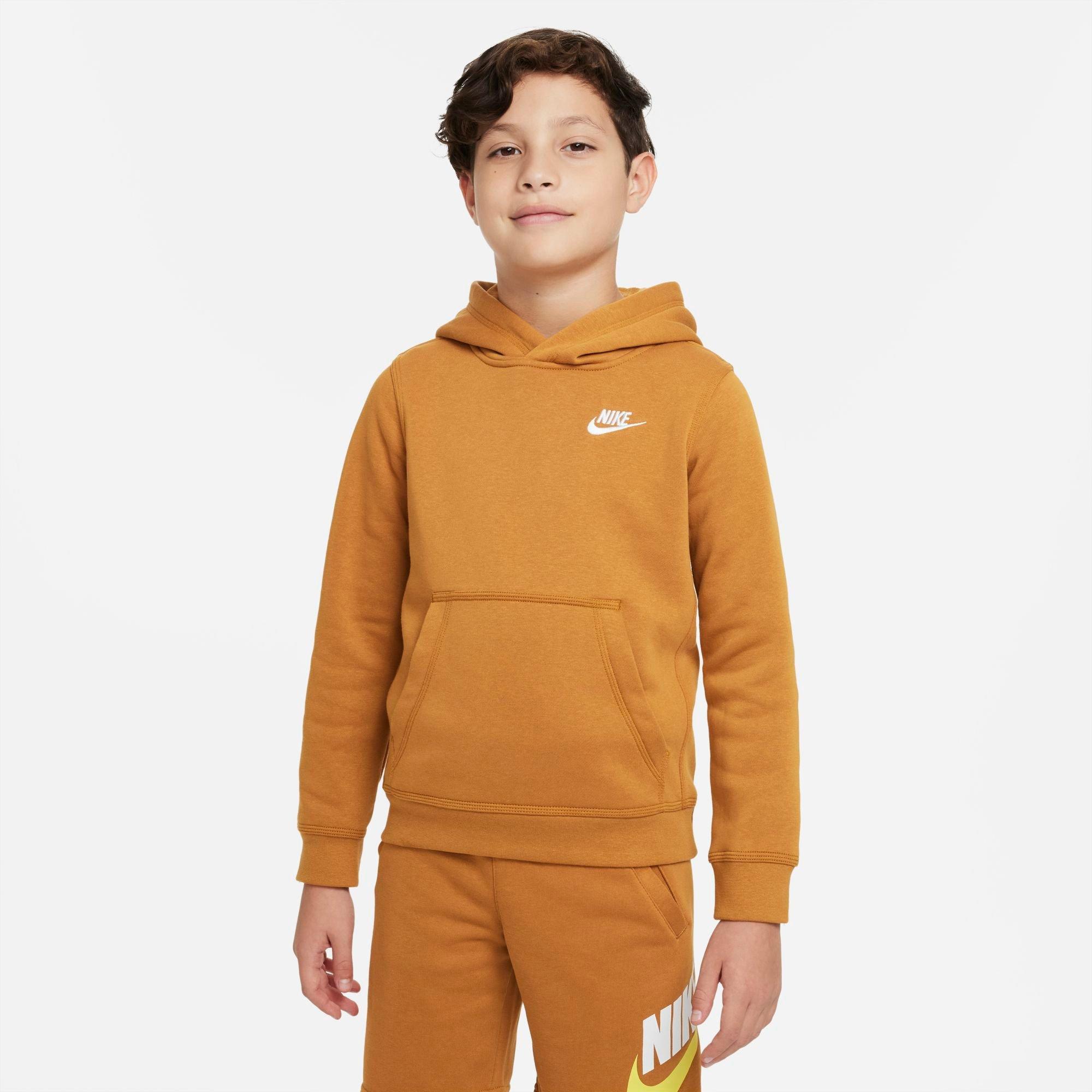 Nike Kids'  Boys' Sportswear Club Fleece Pullover Hoodie In Desert Ochre/white